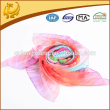 Super Thin Cool Pink Flower Echarpe en soie à imprimé numérique pour l&#39;été